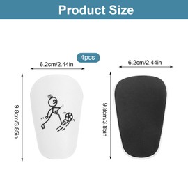 Mini Shin Pads for Football, Pack of 4, 10 x 6 cm, Additional Mini Shin Pads, Protective Equipment, Shin Pads for Teenagers, Adults, Boys, Girls (Dynamic Sports Pattern)