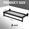 Fiwochic 2 Pcs Black Slatwall Shelf Clothes Rack with Grid