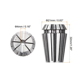 sourcing map 2 Pcs ER20 4mm Spring Collet Chuck High Precision 0.015mm for CNC Engraving Machine Lathe Milling Tool