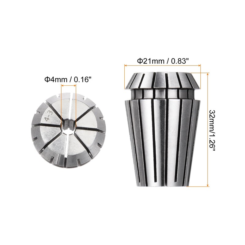 sourcing map 2 Pcs ER20 4mm Spring Collet Chuck High