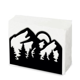 SUPERDANT Mountain Grove Napkin Holder for Table Sunset in Forest Metal Serviette Dispenser Cocktail Napkins Servilletero Black Iron Tissue Paper Towel Stand for Dining Room Home Kitchen Decor