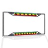 Metal Insert License Plate Frame Rastafari Flag with Lion Head