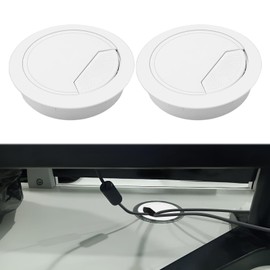 Desk Cable Grommet,2 Pcs Table Desk Grommet,White Desk Grommet 60mm,Computer Grommet for Desk Table Cable Tidy,Plastic Desk Cable Hole White 60mm for Home Office Table Computer Desk Hole Cover