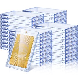 SATINIOR 10 Pcs Acrylic Magnetic Card Holders 2.5 x 3.54 Inch Tag Holder Clear Protectors Hard Plastic Case for Sports Baseball card Trading Storing Displaying (130 Pt)