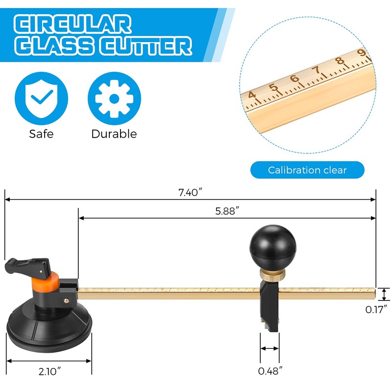Mudder 6 Pieces Glass Cutter Tool Set Includes Pencil Style