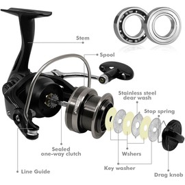 Frwanf Spinning Fishing Reel AF Freshwater and Saltwater Fishing Reel Maximum Carbon Resistance 17.6 lbs (Deep Line Cup, 2000)