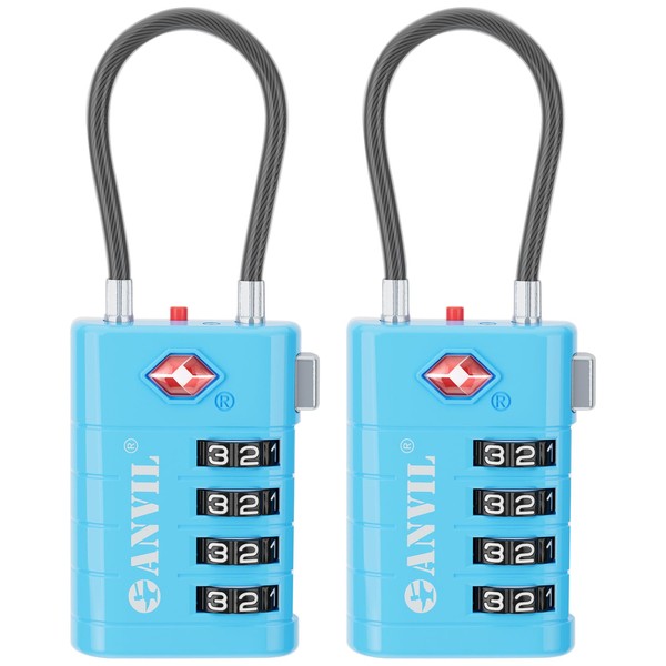 ANVIL 4 Digit Luggage Locks, TSA Locks for Luggage, Advanced