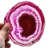 Nupuyai 2pcs Fuchsia Agate Slices Cup Mats Coasters for Drink,