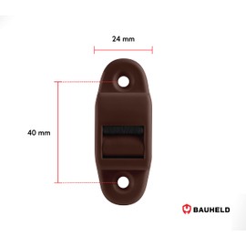 BAUHELD® Roller Shutter Belt Guide Surface-Mounted [Pack of 5] – Mini Plastic Belt Guide [Includes Brush Seal] – Suitable for Roller Shutter Belt 14 mm [Roll] – Two Piece with Hole Spacing 25 mm –