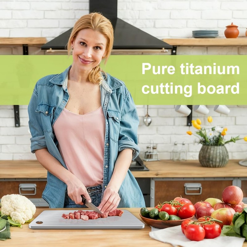 BLOCE Titanium Cutting Board for Kitchen, Stainless Non Stick Chopping