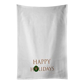 Caroline's Treasures Italian Greyhound-Dog Face Happy Holidays Christmas White Kitchen Set of 2Kitchen Cotton Hand-Towels