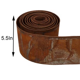 Metal Landscape Edging,5.5Inch x 16FT Garden Edging for Flower Bed,Lawn and Landscape Border (Rusted, 5.5 Inch × 16FT)