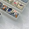 Keyring keycap square decoration traditional folk painting pattern design portable