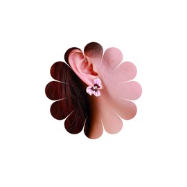 Inateannal Enamel Flower Earrings Flower Crystal Stud Earrings Pink Large Floral Earrings Vintage Rhinestone Teardrop Earrings Enamel Statement Flower Earrings Jewelry for Women