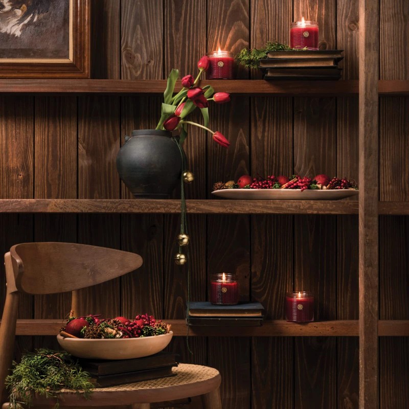 Aromatique Red Aroma Diffuser with Citrus Spice and Festive Botanicals