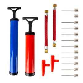 GWAWG 2pack portable ball pump, 12Pcs Ball Pumpneedles, 8-inch and 12-inch tool inflatable ball pump, easy to useAir Pump Inflator Kit with Needle, used for basketball, football and volleyball, etc