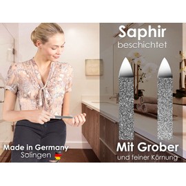 Solingen Nail File Manicure Sapphire Nail File Made in Germany Fine / Coarse Pedicure File in Various Lengths Nail Care for Hands and Feet (15 cm, Nail File White)