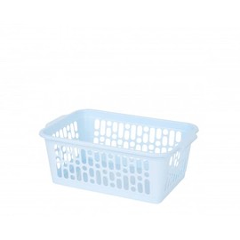Rectangular Plastic Storage Basket, Medium Handy Basket | Multiple Colour Storage Basket, Organizing Bins for Kitchen Storage, Bathroom, Shelves, Cupboard, Office, School and Home (COOL BLUE)