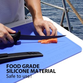 AQUANESIA Fish Fillet Mat Kit 5PCS, Nonslip Fish Cleaning Mat with Fillet Knife that Grips Fish - Food Grade Silicone Durable & Dishwasher Safe Fish Cleaning Board for Anglers, Boat, Camping