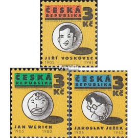 Prophila Collection Czech Republic 67-69 (Complete Edition) Mint NH 1995 Theatre (Stamps for Collectors) Celebrities / Film / Theatre / Radio