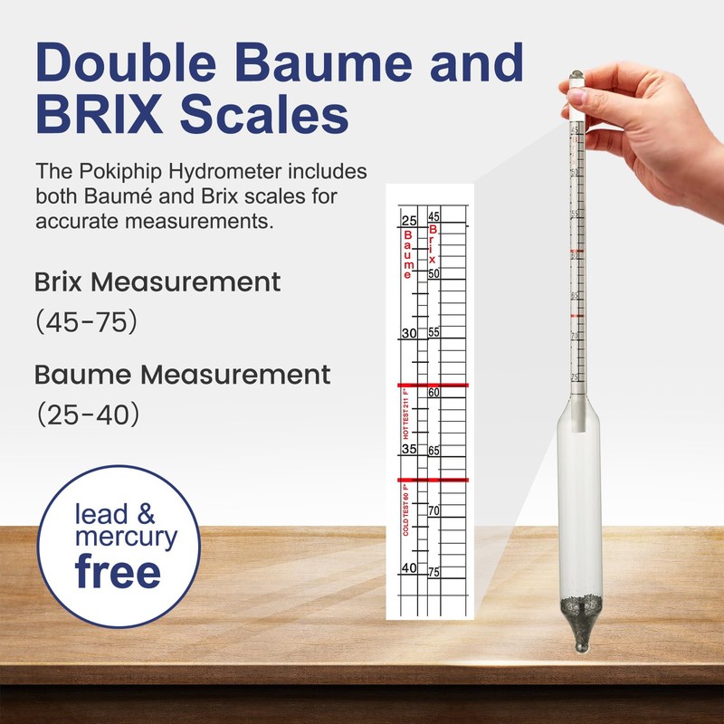 Maple Syrup Hydrometer Test Cup Kit, Maple Syrup Density Kit,