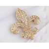 Alilang Golden Tone Sparkly Clear Crystal Rhinestones Royal Fleur De