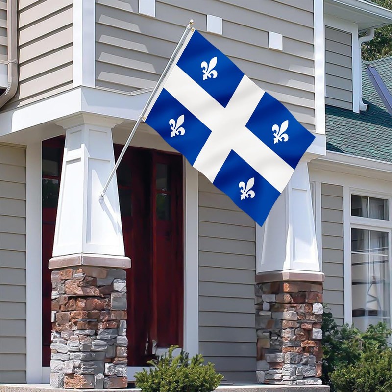 Big Quebec Flag Canadian Province QC Flag 6x10FT 180x300cm Fade
