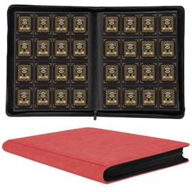 1000+ Pockets Trading Card Binder,16 Pockets Trading Card Binder Ringless Side Loading Trading Card Album Folder for TCG,MTG,Sports Cards(Red)