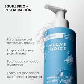 Paula's Choice RESIST Perfectly Balanced Foaming Facial Cleanser, Face Cleanser with Hyaluronic Acid & Aloe, Anti-Aging Face Wash, Large Pores & Oily 