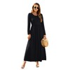 Auselily Women's Long Sleeve Loose Plain Plus Size Maxi Dresses