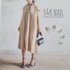 S&K NAIL White Nuance & Gold Nail Seal, Short, Made