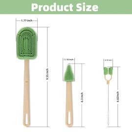 Chuya Silicone Bottle Brushes 4 in 1 Cleaning Tool,with Baby Bottle Brush,Nipple Brush, Straw Brush,Bottle Interface Brush for Home Use and Travel Use