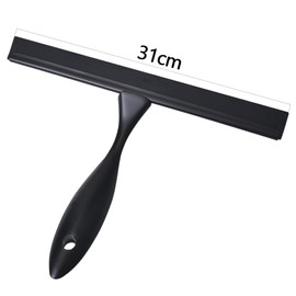 12'' Light Weight Stainless Steel Squeegee with 4 Pieces Set 1 Squeegee,1 Door Hook and 2 Adhesive Hooks (Black)