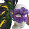 Masquerade Mask Purple Elegant Beautiful Gems & Feather Swan Mardi