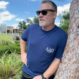 Alpha Delta Pi Dad Shirt | Sorority Comfort Colors Pocket Tee (XL) Navy