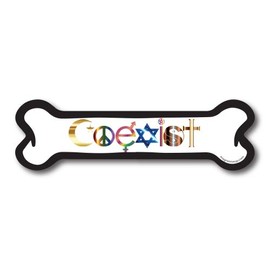 Magnet Me Up Coexist Dog Bone Magnet Decal, 2x7 Inches, Heavy Duty Automotive Magnet for Car Truck SUV