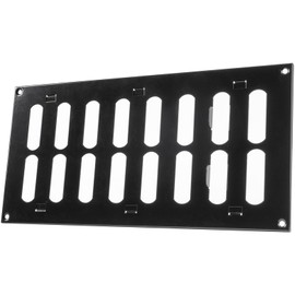 Vent Systems 300 x 150 mm / 12" x 6" Inch Vent Cover - Black Adjustable Metal Grill Cover - Air Supply Ventilation - Metal Grate - Vent Covers/Grilles for Heating/Cooling, Home, Kitchen, Bathroom