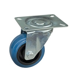 HRB Transport Castors, Set of 4, 80 mm, Blue Wheels, Wheels with Brake, Heavy Duty Castors with Max. 520 kg Total Load Capacity