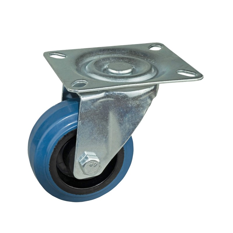 HRB Transport Castors, Set of 4, 80 mm, Blue Wheels,
