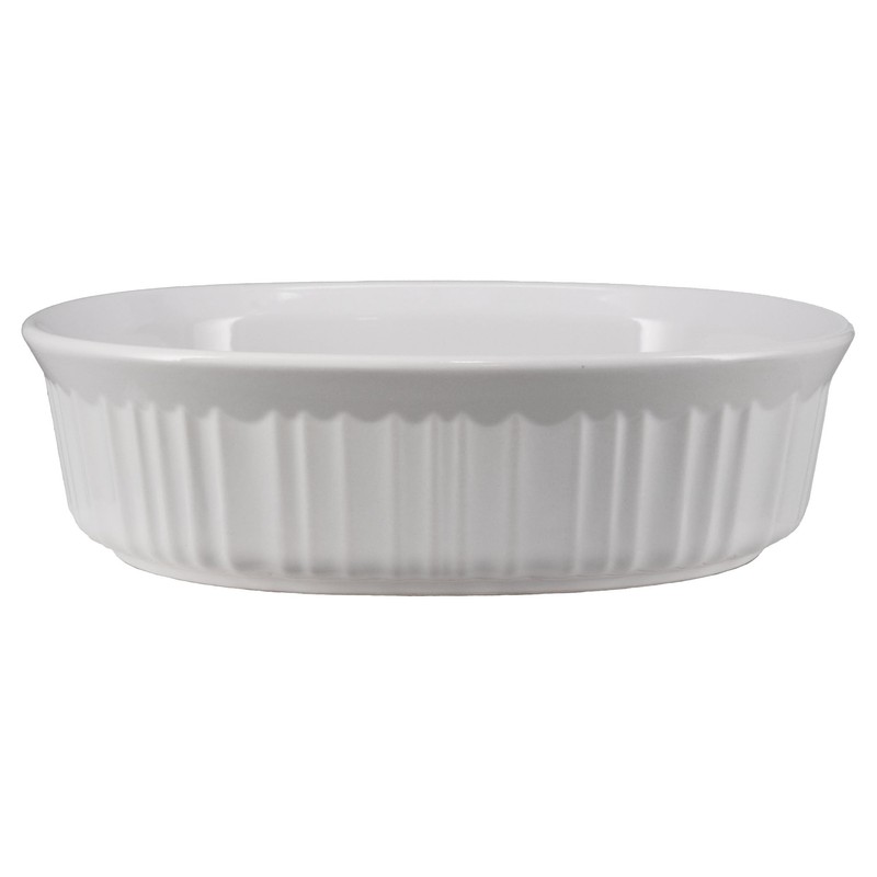 CorningWare FS12 1.5qt/1.4L French White Oval Ceramic Casserole Bakeware Dish