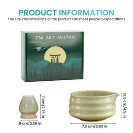 Matcha Bowl, Matcha Chawan, 18 OZ Chawan Matcha Tea Bowl, Matcha Ceramic Bowl, Tea Bowls for Matcha, Matcha Bowl Chawan, Ceramic Matcha Bowl, Japanese Accessories for Matcha Ceremony