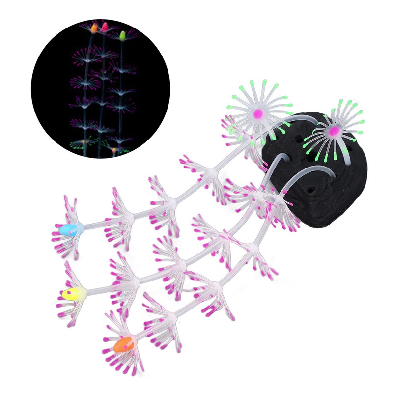 Silicone Glow Fish Tank Decorations Simulation Innovative Landscaping Glowing Artificial