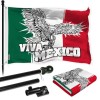 UD_G128 Combo Pack: 6 Ft Tangle Free Spinning Flagpole (Black)
