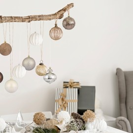 KI Store Cream Christmas Balls 20pcs 3.15-Inch Christmas Tree Decoration Ornaments for Xmas Tree Holiday Wreath Garland Decor Ornaments Hooks Included