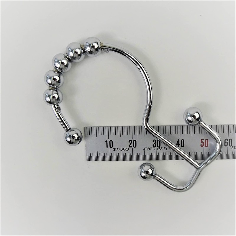 C-POSH Shower Curtain Hooks Double Hooks with Smooth Ball Shower
