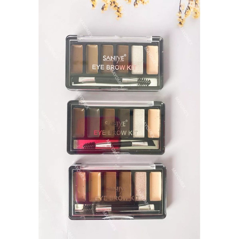Saniye 3kits Para Cejas De 6tonos Con Aplicador Saniye Original