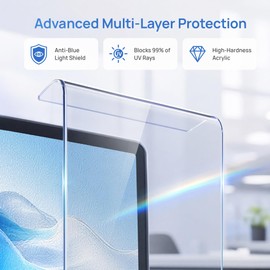 Anti Blue Light Blocking Screen Protector Panel for 16 inch Diagonal Laptop, Notebook,Monitor,Portable Displays -Anti-UV Eye Protection - Widescreen Laptop Frame Hanging Type(W 14.17" X H 9.45")