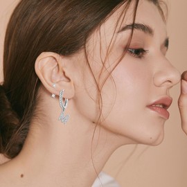 Seleneva 2 Pairs Sterling Silver Initial Letter Stud Hoop Earrings Set for Women Girls Stacks Dainty Small Earring Sets for Multiple Piercings Gifts for Mum Daughter Sisters Girlfriend (M)