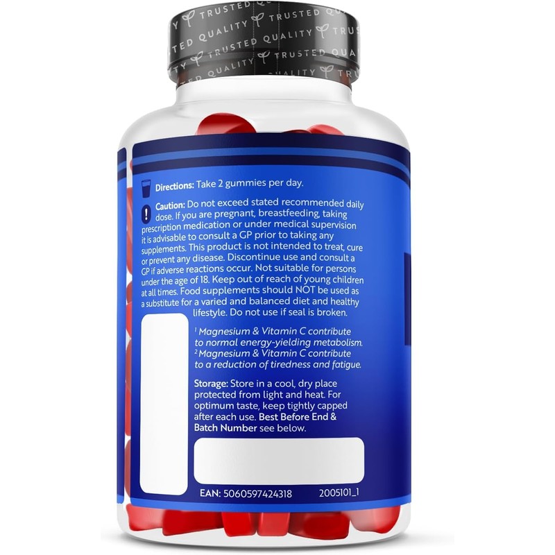 Magnesium & Vitamin C Gummy Bears for Adults - High