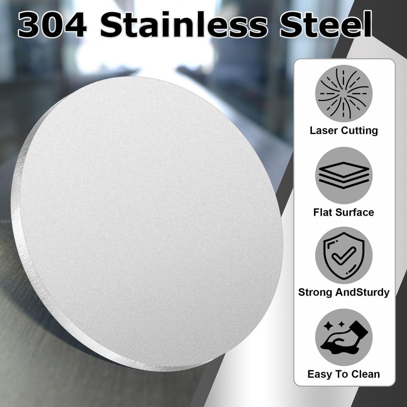 Hicarer 4 Pcs 1/4" Thickness Stainless Steel Disc 3" Diameter